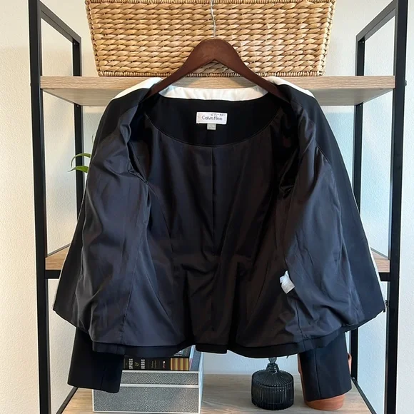 Calvin Klein Zip Front Modern Blazer, 10P - Picture 5 of 6